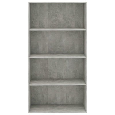 4-Tier Book Cabinet Concrete Grey 80x30x1515 cm Engineered Wood