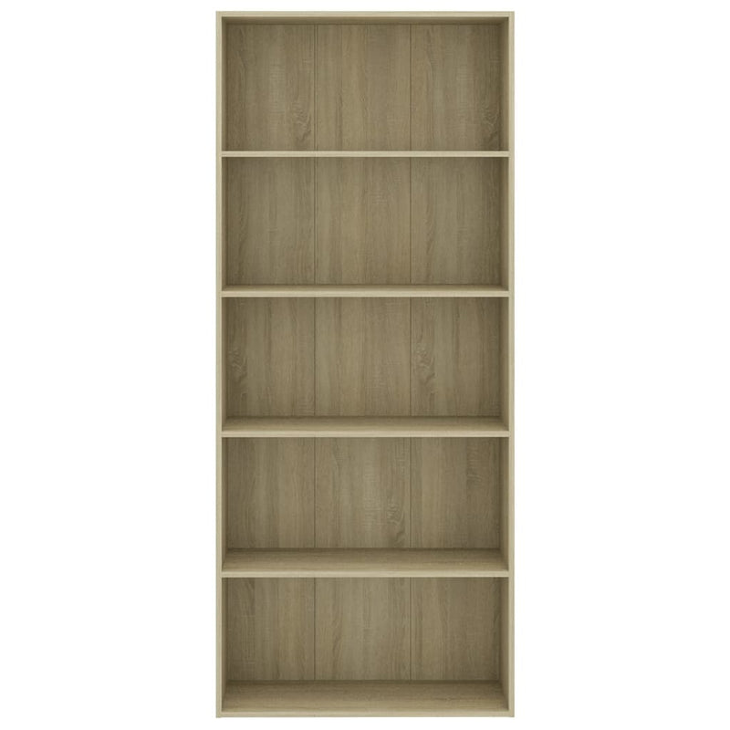 5-Tier Book Cabinet Sonoma Oak 80x30x189 cm Engineered Wood