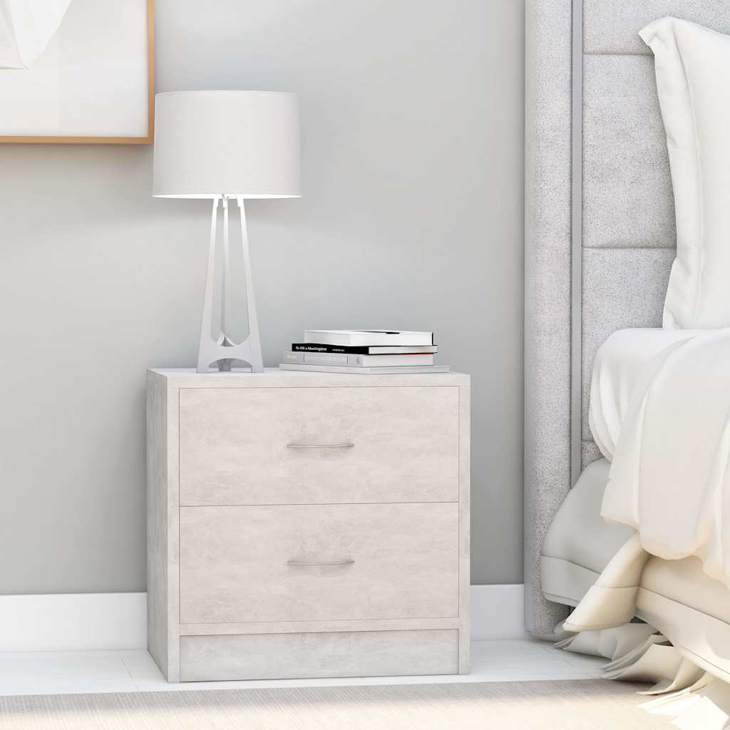 vidaXL Bedside Cabinet | Concrete Grey | Engineered Wood | Small 1
