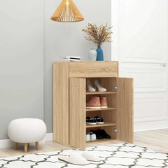 vidaXL Shoe Cabinet Sonoma Oak 60x35x84 cm Engineered Wood 3