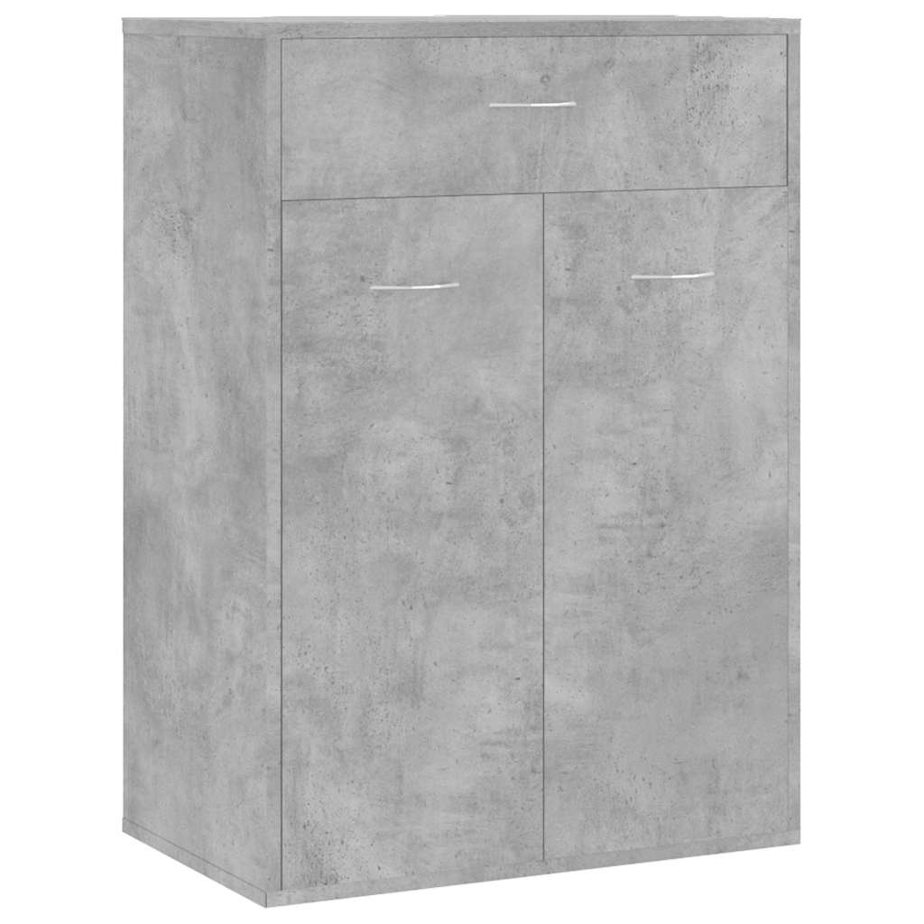 vidaXL Shoe Cabinet Concrete Grey 60x35x84 cm Engineered Wood 2