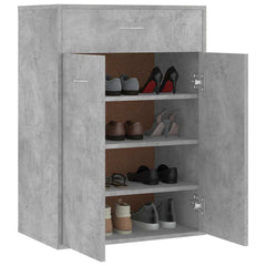vidaXL Shoe Cabinet Concrete Grey 60x35x84 cm Engineered Wood 4