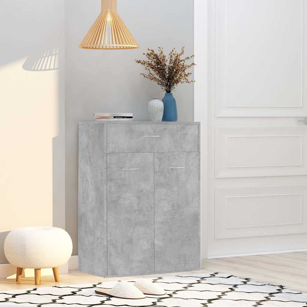 vidaXL Shoe Cabinet Concrete Grey 60x35x84 cm Engineered Wood 1