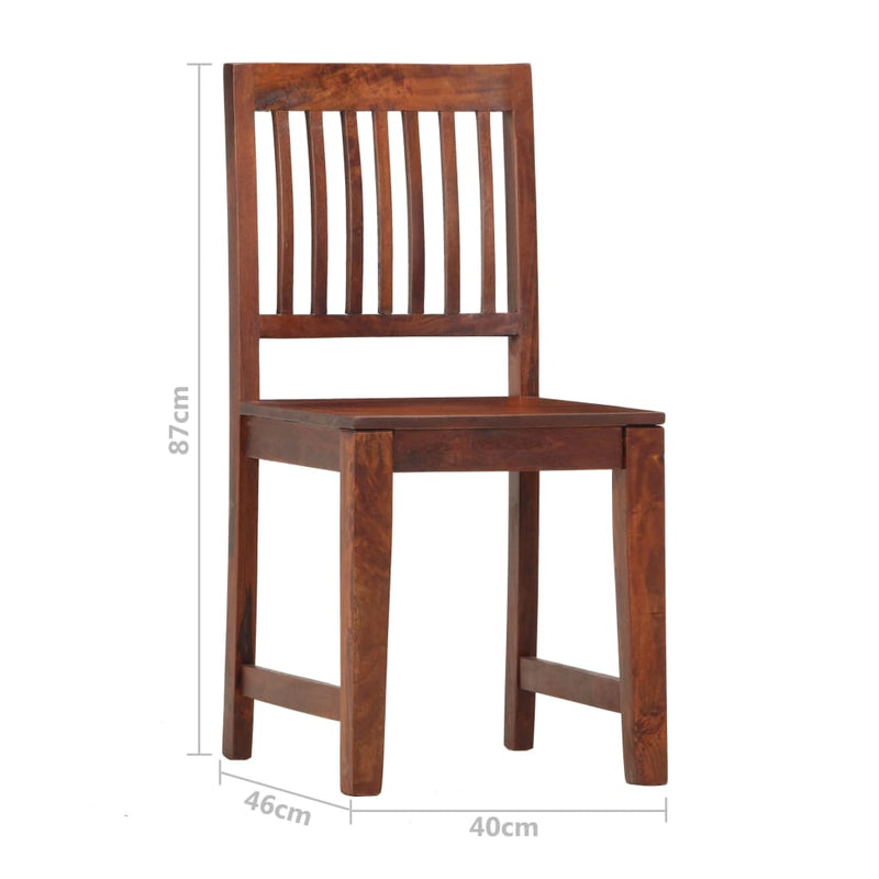 Dining Chairs 2 pcs Solid Mango Wood