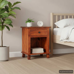 286265 vidaXL Bedside Cabinet 40x30x50 cm Solid Acacia Wood 1