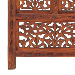 Hand carved 4-Panel Room Divider 160x165 cm Solid Mango Wood Brown