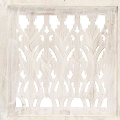 Hand Carved 5-Panel Room Divider 200x165 cm White 3