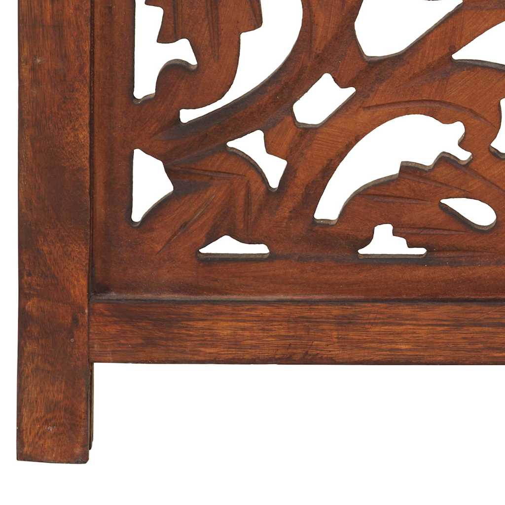 Hand carved 3-Panel Room Divider 120x165 cm Brown