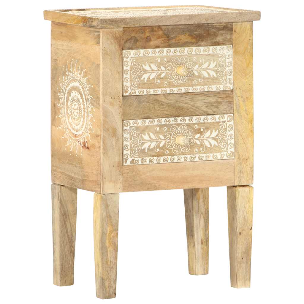 vidaXL Hand Painted bedside Cabinet 40x30x60 cm Solid Mango Wood 1