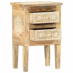 vidaXL Hand Painted bedside Cabinet 40x30x60 cm Solid Mango Wood 2