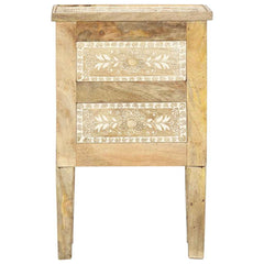 vidaXL Hand Painted bedside Cabinet 40x30x60 cm Solid Mango Wood 3