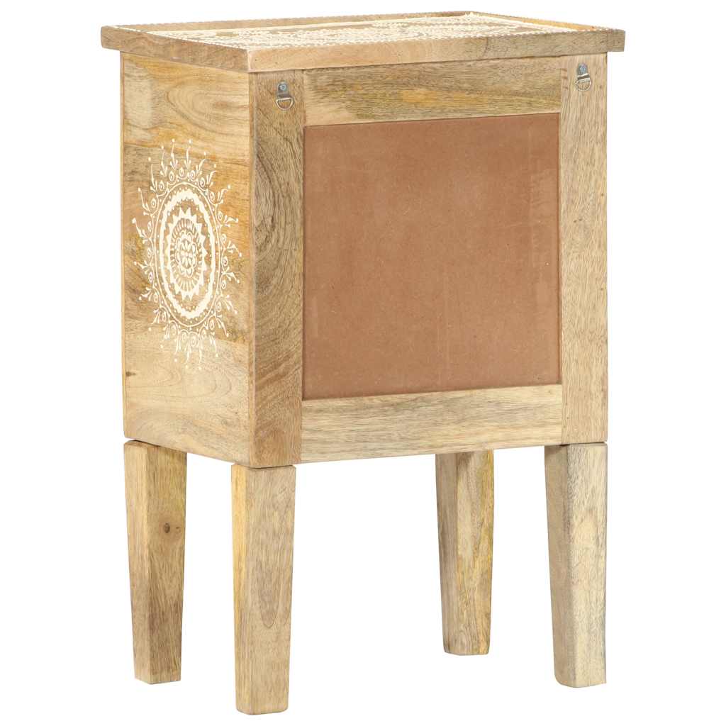 vidaXL Hand Painted bedside Cabinet 40x30x60 cm Solid Mango Wood 4
