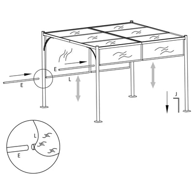 Pergola with Adjustable Roof Cream White 3x3 m Steel