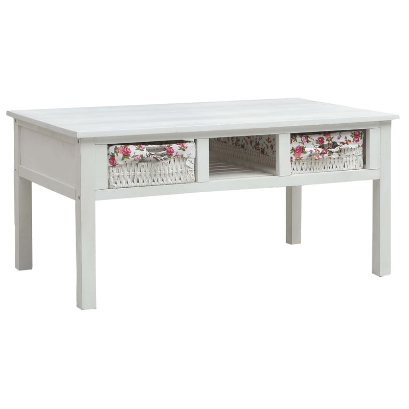 Coffee Table White 99.5x60x48 cm Wood