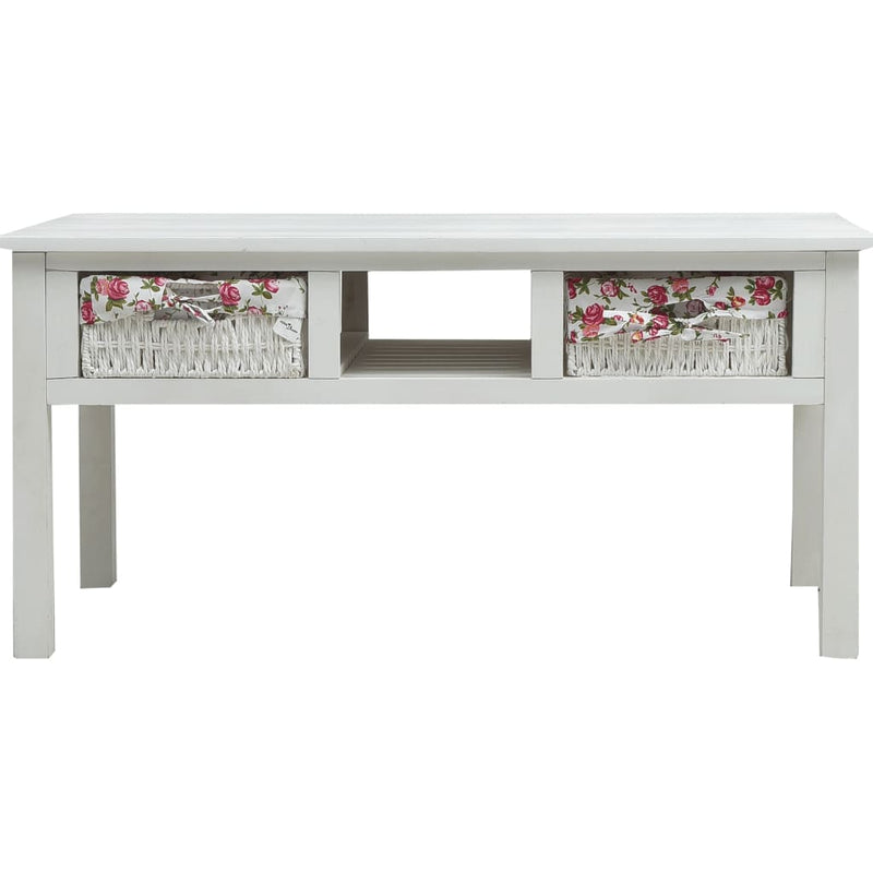 Coffee Table White 99.5x60x48 cm Wood