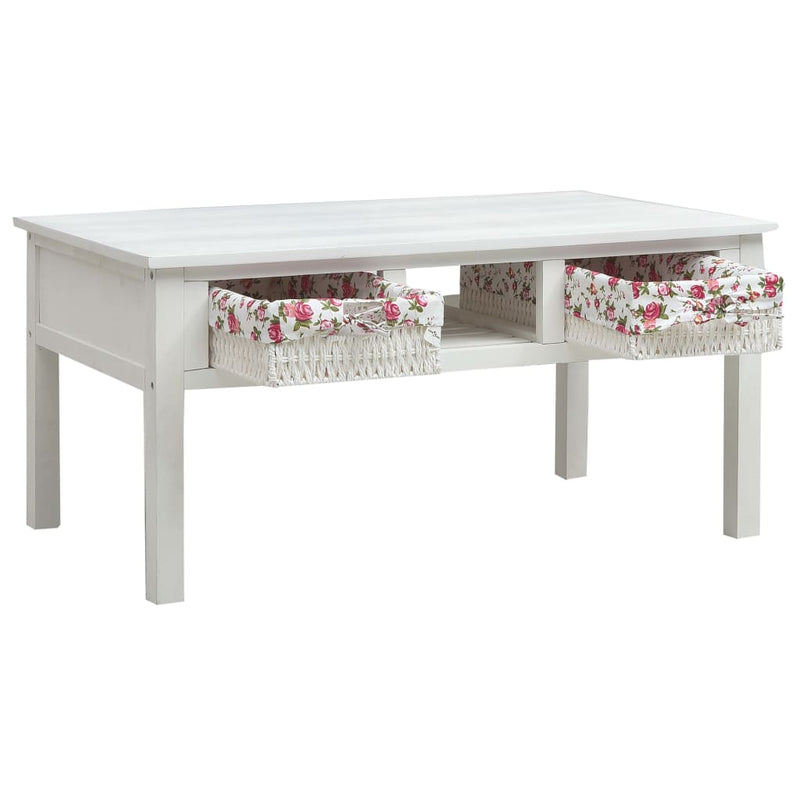 Coffee Table White 99.5x60x48 cm Wood