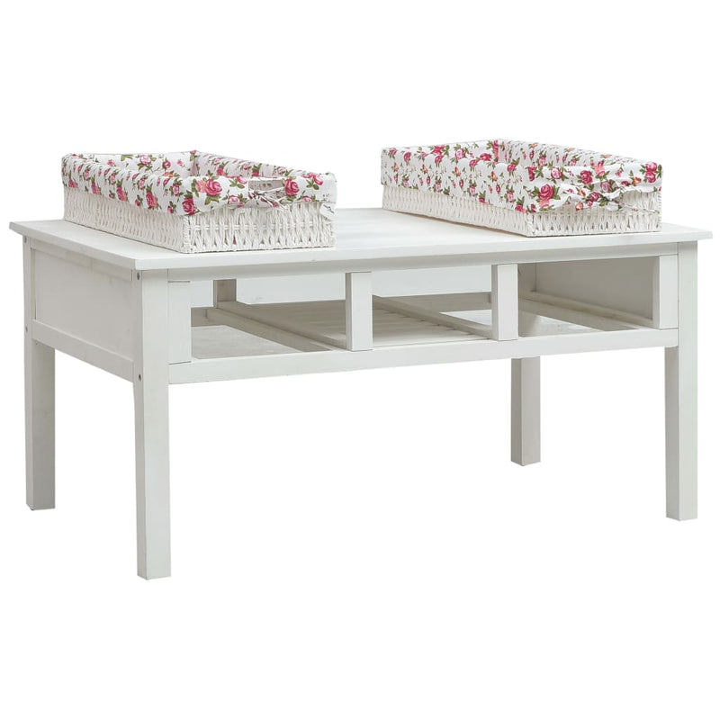 Coffee Table White 99.5x60x48 cm Wood