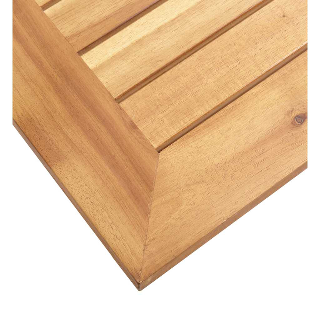 vidaXL Garden Side Table 45x45x38 cm Solid Acacia Wood&Stainless Steel 4
