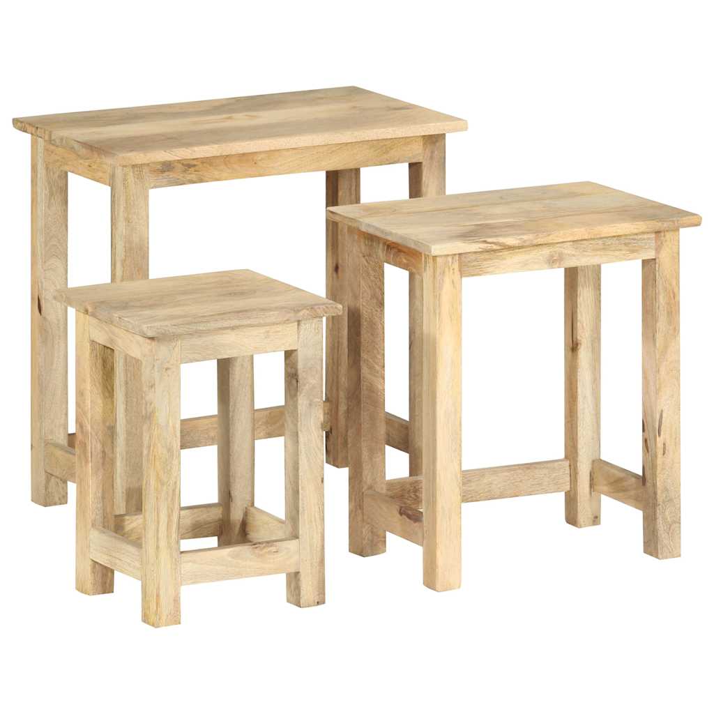 287489 vidaXL Nesting Tables 3 pcs Solid Mango Wood 1