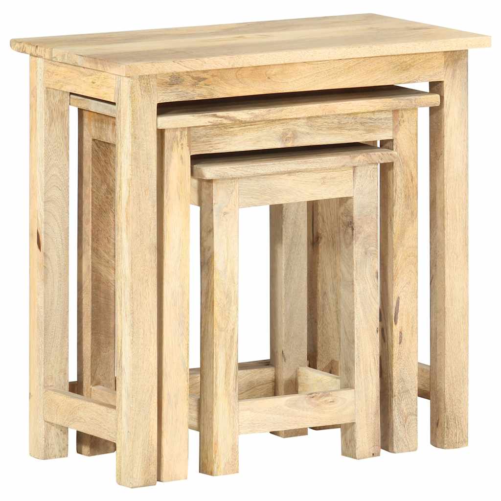 287489 vidaXL Nesting Tables 3 pcs Solid Mango Wood 3
