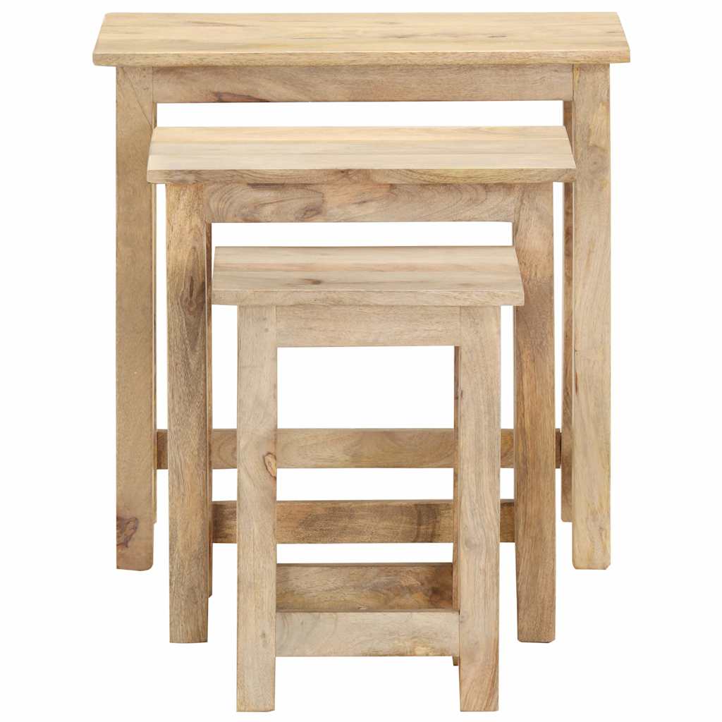 287489 vidaXL Nesting Tables 3 pcs Solid Mango Wood 4