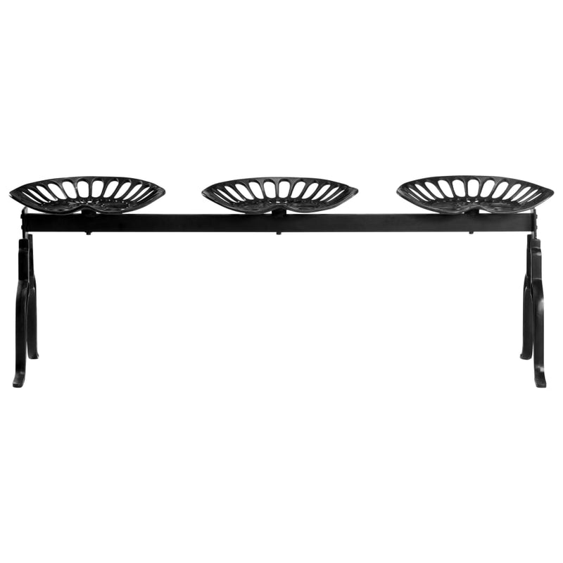 Banco 3 plazas 155 cm Hierro Fundido Negro