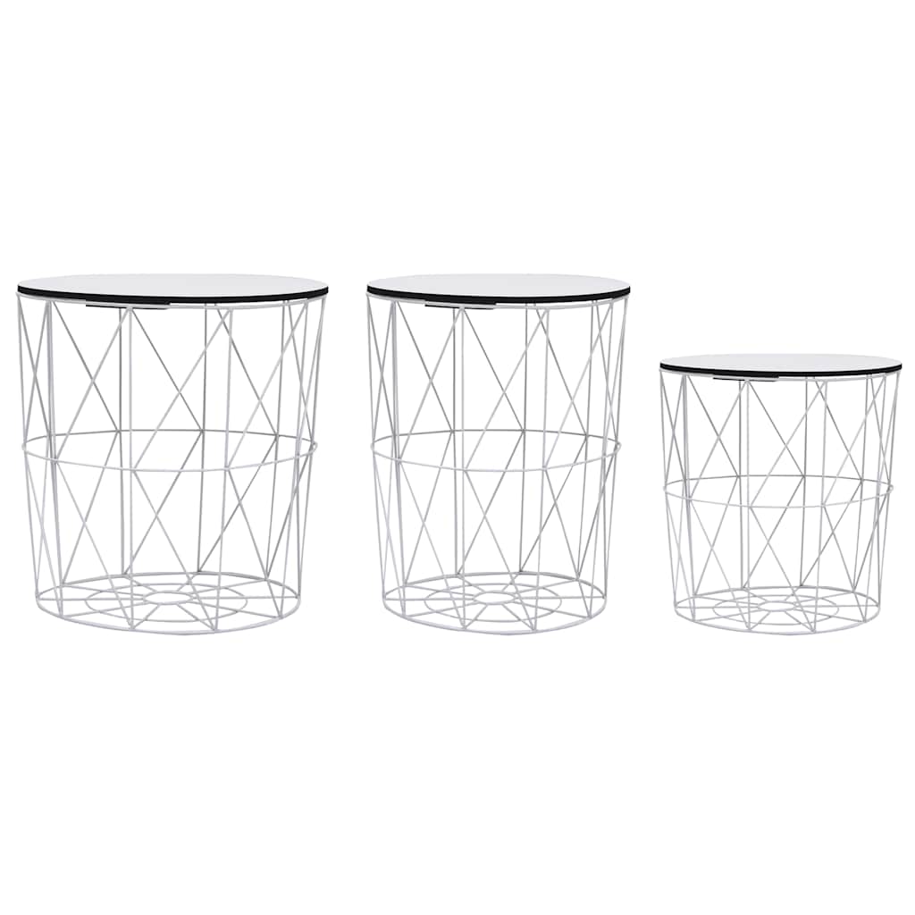 287644 vidaXL Coffee Table 3 pcs White 1