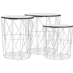 287644 vidaXL Coffee Table 3 pcs White 2