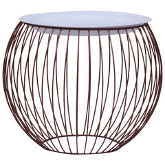 vidaXL Coffee Table | Gold, White | Metal, MDF | Compact | Storage | Round 1