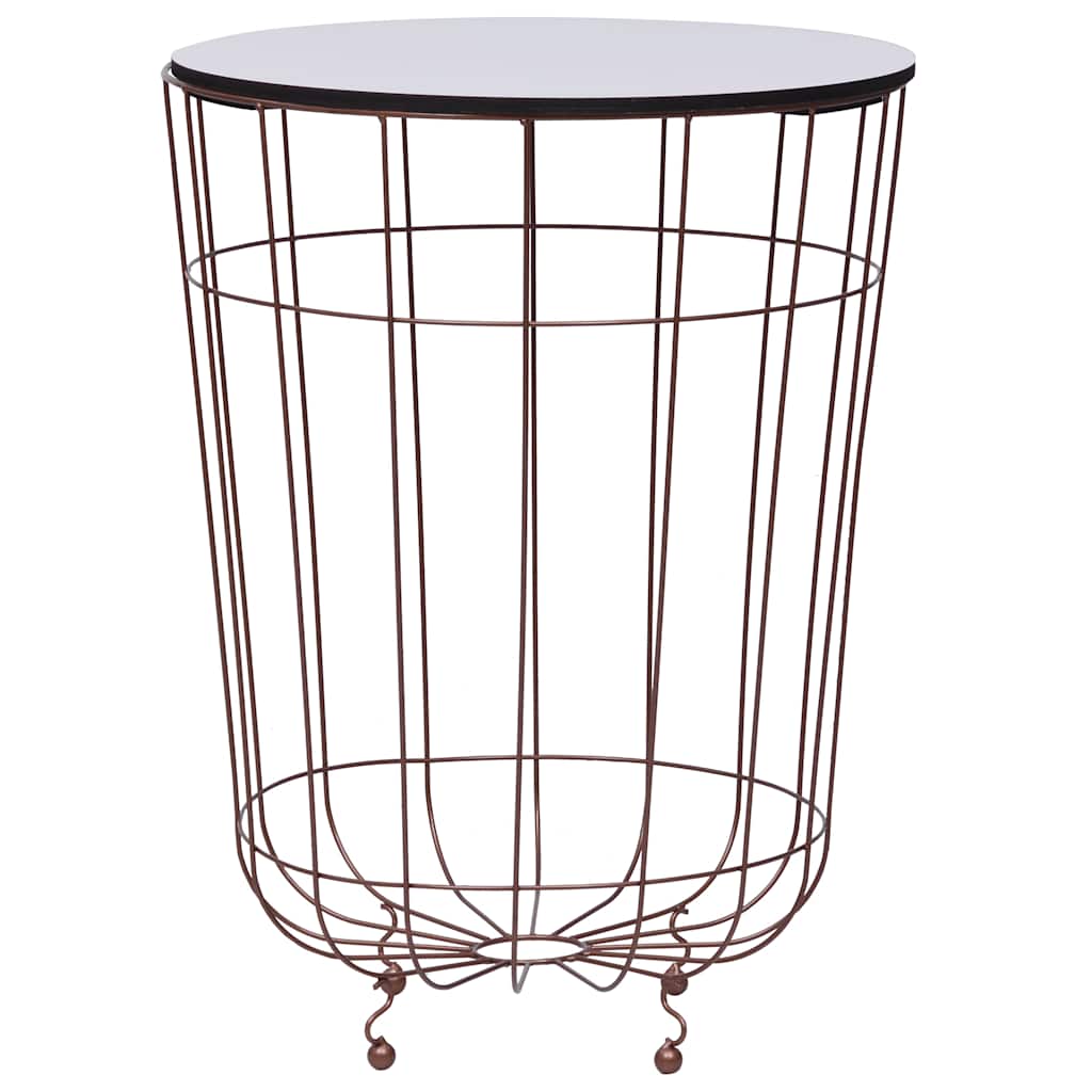vidaXL Coffee Table | Gold, White | Metal, MDF | 40 cm across 1