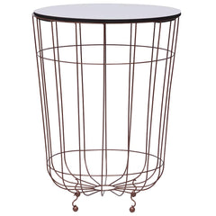 vidaXL Coffee Table | Gold, White | Metal, MDF | 40 cm across 1