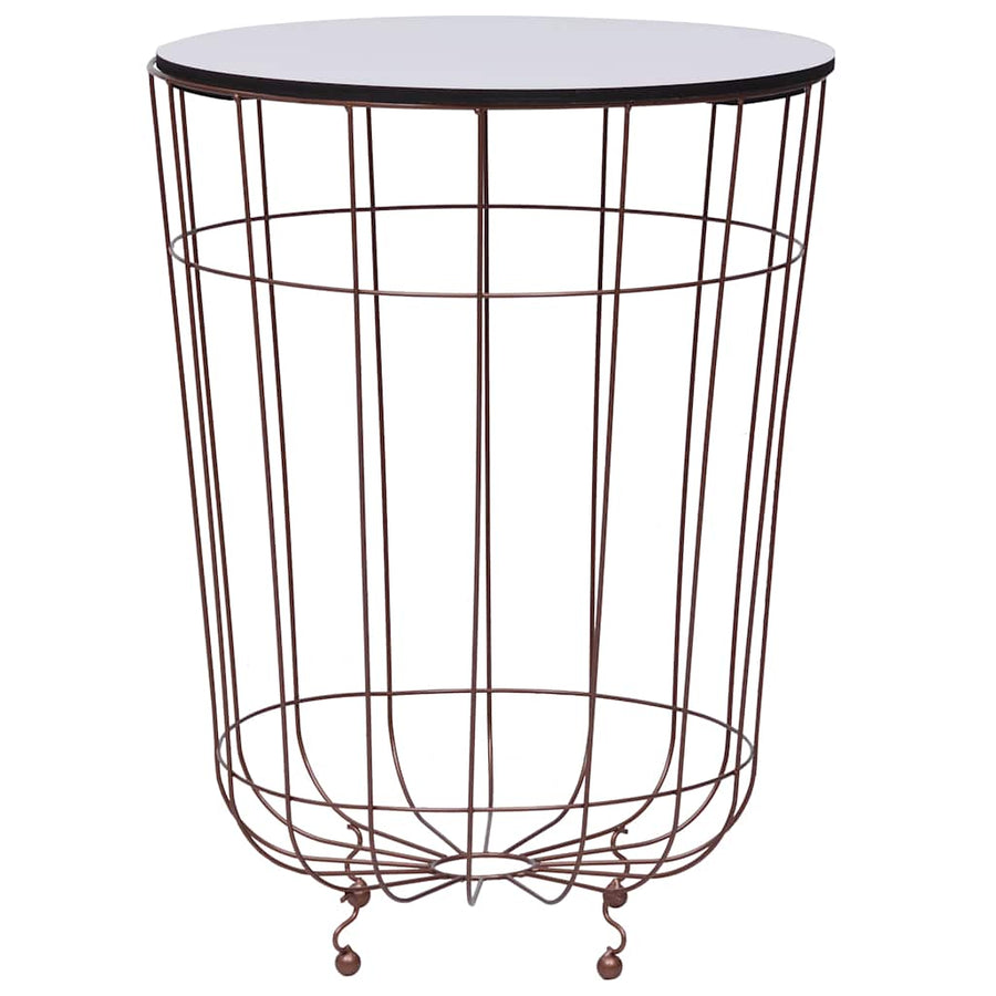 vidaXL Coffee Table | Gold, White | Metal, MDF | 40 cm across 1