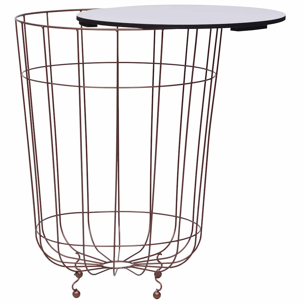 vidaXL Coffee Table | Gold, White | Metal, MDF | 40 cm across 2