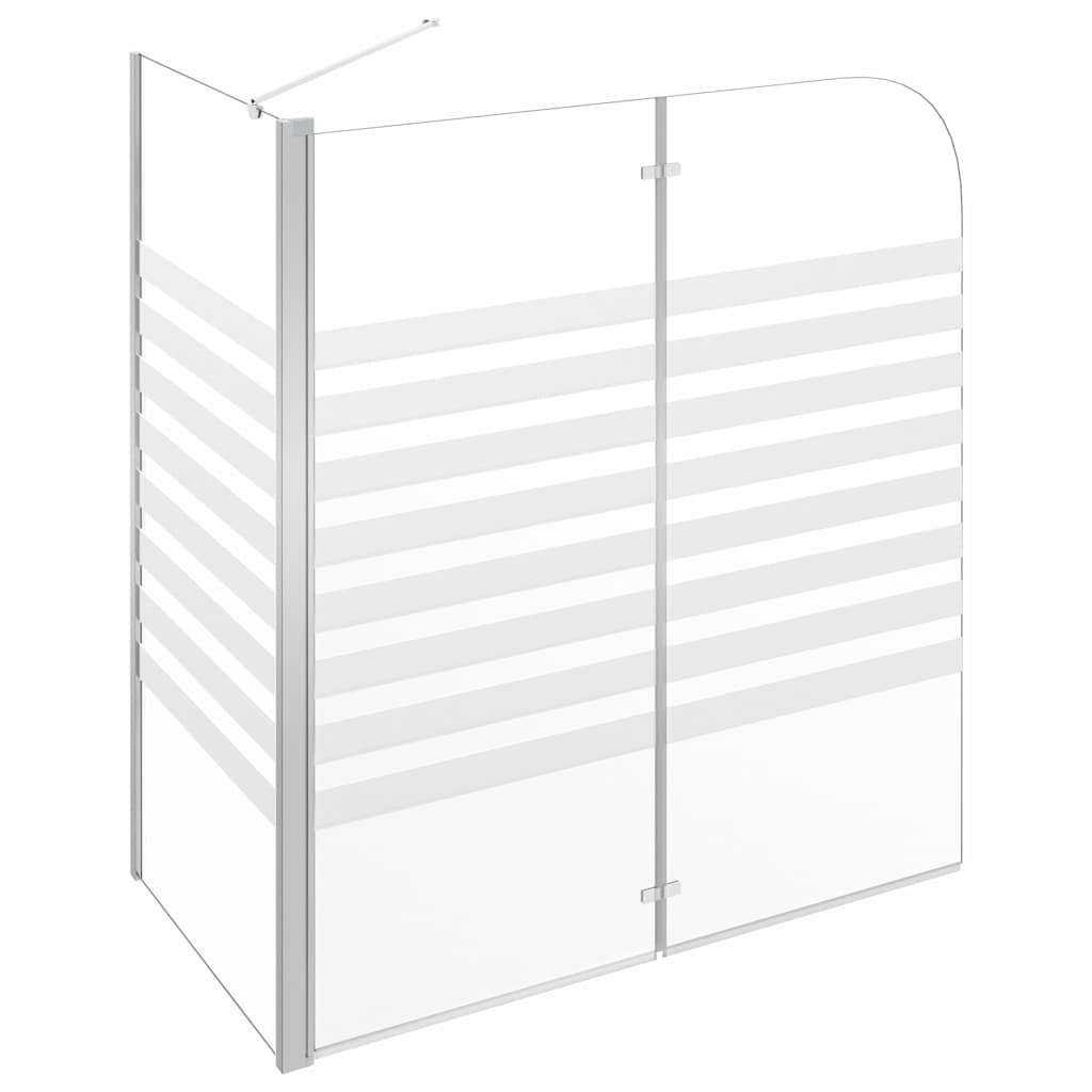 Bath Enclosure 120x68x130 cm Tempered Glass White stripe