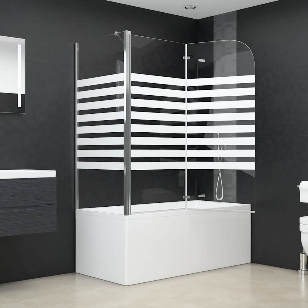 Bath Enclosure 120x68x130 cm Tempered Glass White stripe