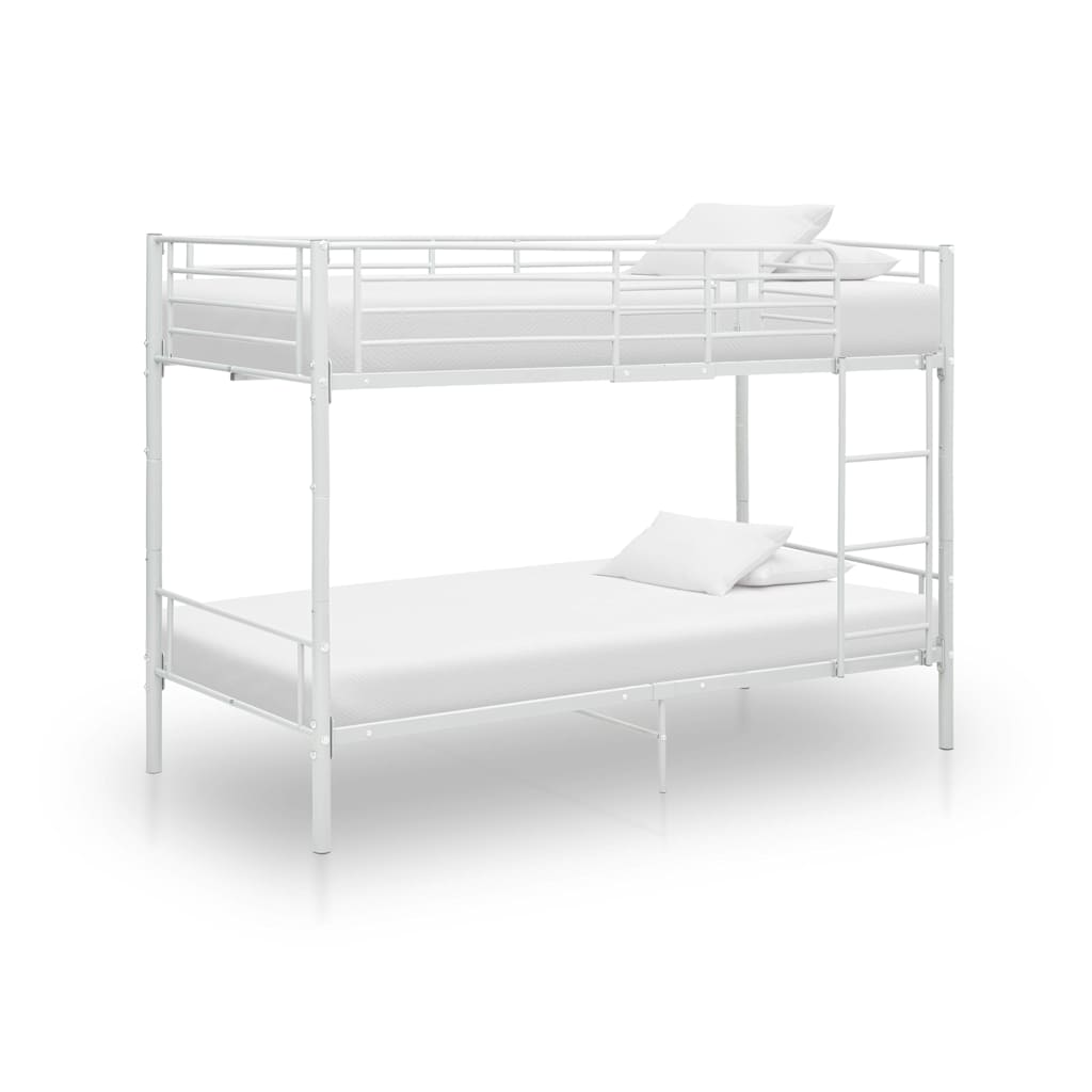 Bunk Bed without Mattress Metal 90x200cm White
