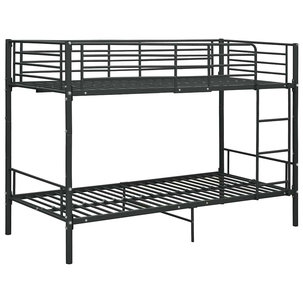 Bunk Bed without Mattress Metal 90x200cm Black