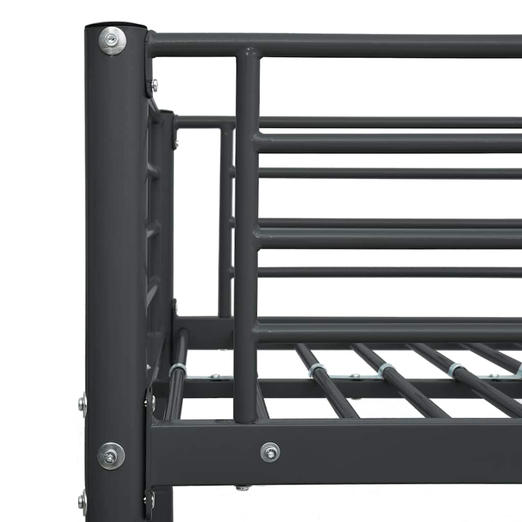 Bunk Bed without Mattress Metal 90x200cm Black