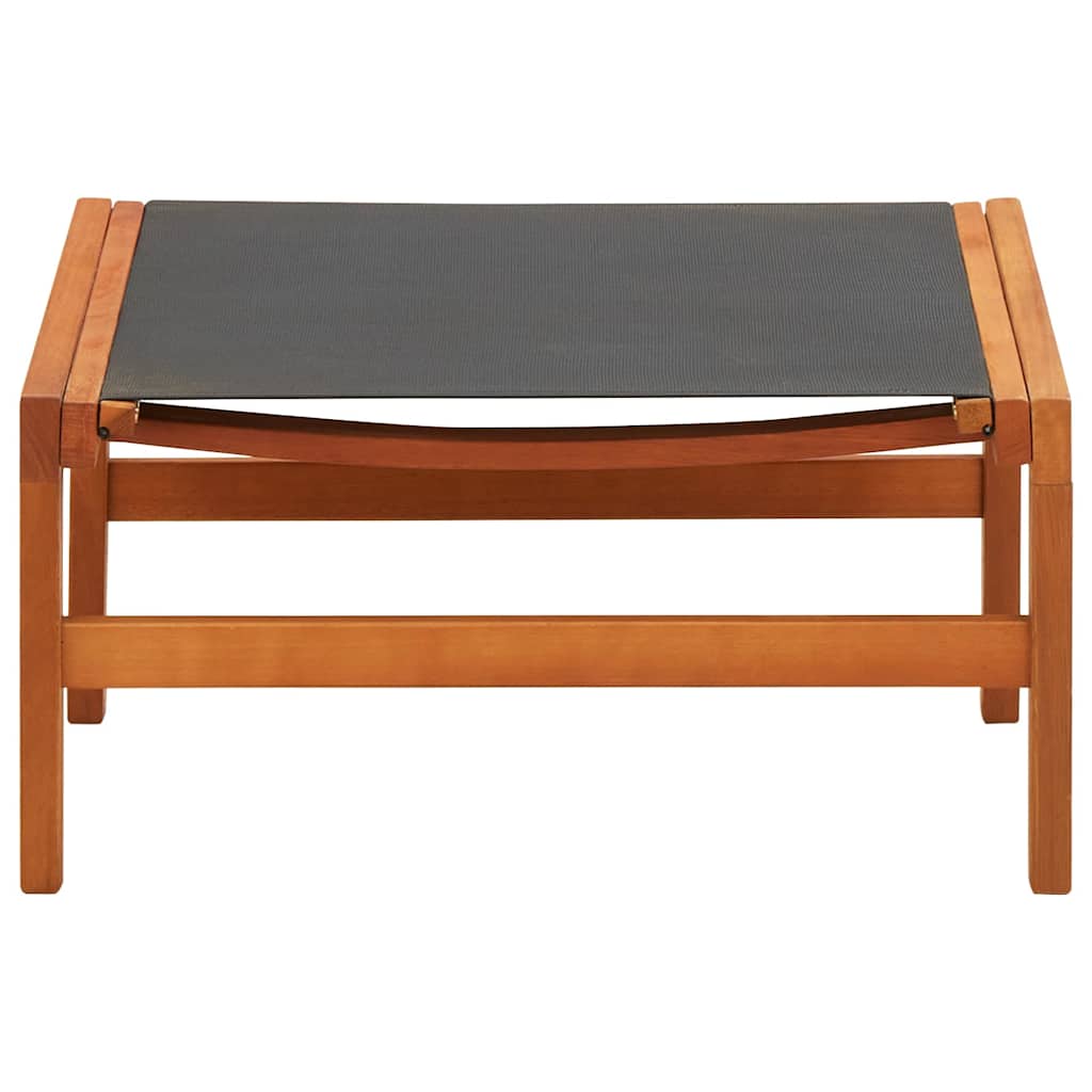 vidaXL Garden Chair with Footrest Solid Eucalyptus Wood and Textilene 5