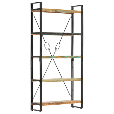 5-Tier Bookcase 90x30x180 cm Solid Reclaimed Wood