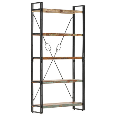 5-Tier Bookcase 90x30x180 cm Solid Reclaimed Wood