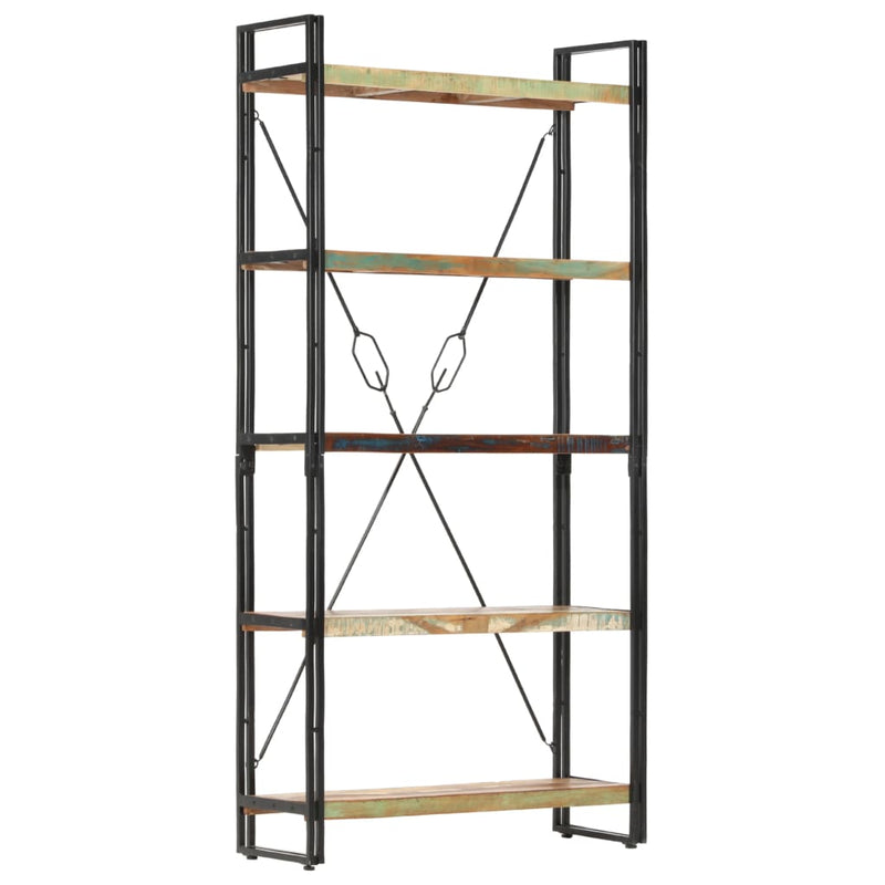 5-Tier Bookcase 90x30x180 cm Solid Reclaimed Wood