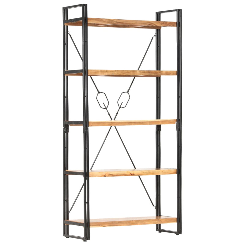 5-Tier Bookcase 90x30x180 cm Solid Acacia Wood