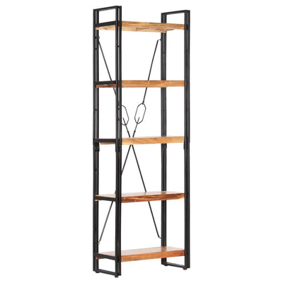 5-Tier Bookcase 60x30x180 cm Solid Acacia Wood