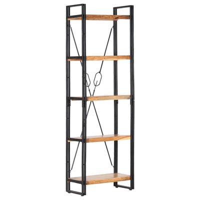 5-Tier Bookcase 60x30x180 cm Solid Acacia Wood