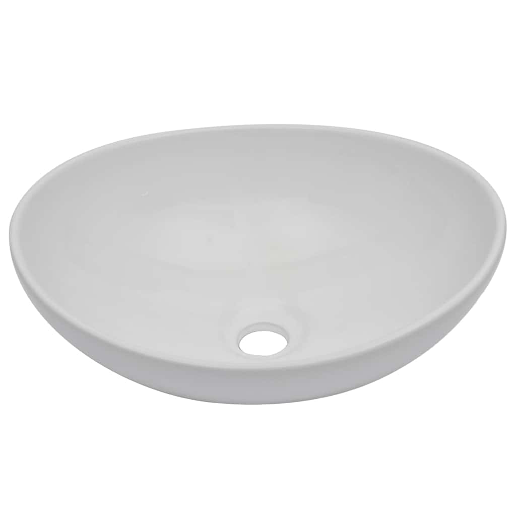 Two Bathroom Furniture Set Ceramic 2 pcs Black 60 cm shelf and 40 cm oval-shaped basin