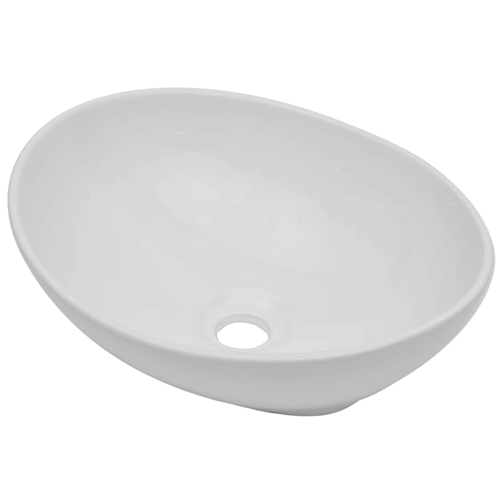 Two Bathroom Furniture Set Ceramic 2 pcs Black 60 cm shelf and 40 cm oval-shaped basin