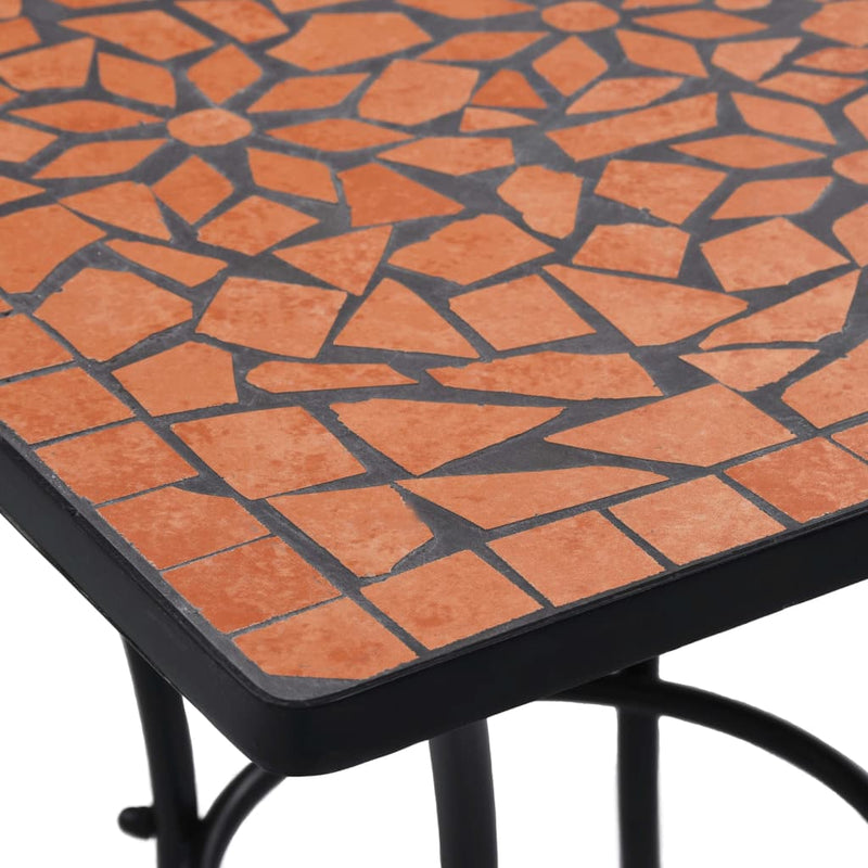 3 Piece Mosaic Bistro Set Ceramic Tile Terracotta