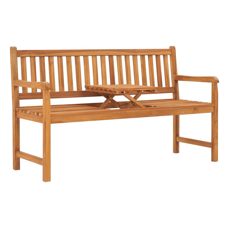 3-Seater Garden Bench with Table 150 cm Solid Teak Wood