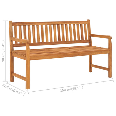 3-Seater Garden Bench with Table 150 cm Solid Teak Wood